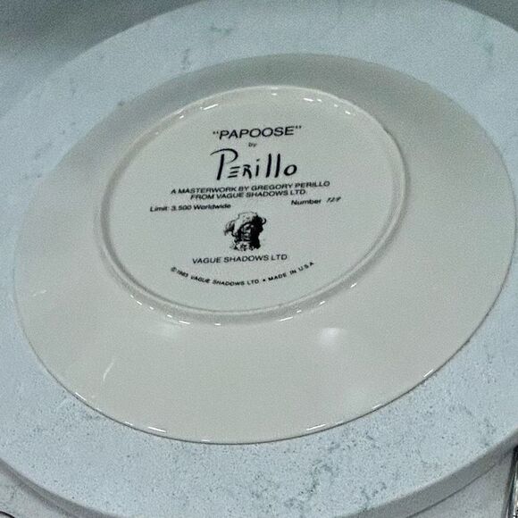 Vague Shadows Ltd "Papoose" Collector Plate 1983 Perillo Limited Collection - Picture 6 of 8